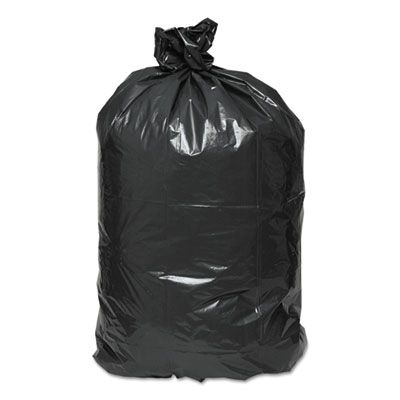 Webster RNW5820 Reclaim 60 Gallon Trash Can Liners / Garbage Bags, 2 Mil, 38" x 58", Black - 100 / Case