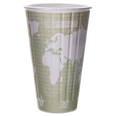 Eco-Products EPBNHC16WD World Art 16 oz Insulated Hot Cups, PLA-Lined - 600 / Case