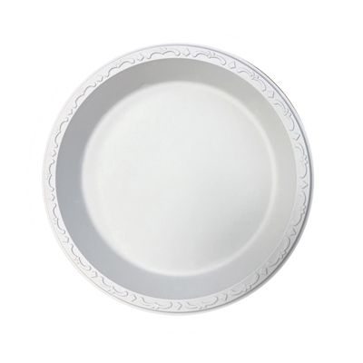 Ecopax PP091 9" Pebble Plates, Mineral / Polypropylene, White - 400 / Case