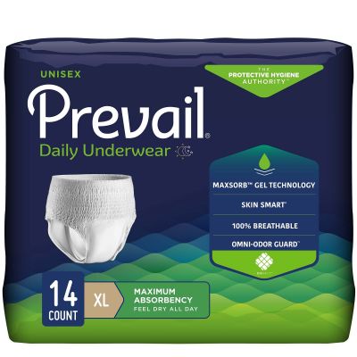 Prevail Pull-Up Daily Underwear, X-Large (58-68 in.), Maximum - 14 / Case