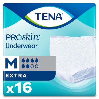 TENA ProSkin Protective Incontinence Underwear, Medium (34-44 in.), Extra - 64 / Case