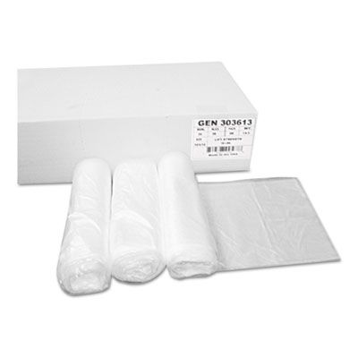 GEN 303613 20-30 Gallon Garbage Bags / Trash Can Liners, 10 Mic, 30" x 36", Natural - 500 / Case
