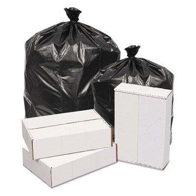 GEN 385820 60 Gallon Garbage Bags / Trash Can Liners, 1.6 Mil, 38" x 38" x 58", Black - 100 / Case