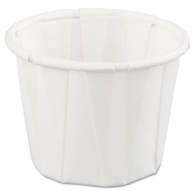 Genpak F075 0.75 oz Squat Paper Portion Cup, White - 5000 / Case