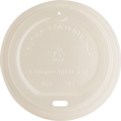 Genuine Joe 10212 Lids for Genuine Joe 10-16 oz Compostable Paper Hot Cups, Plastic, White - 1000 / Case