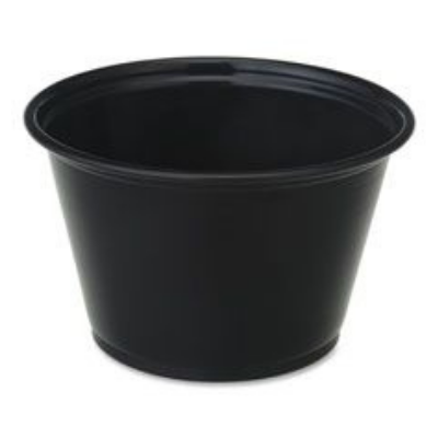 Genuine Joe 19068 4 oz Plastic Portion Cups, Polystyrene, Black - 2500 / Case