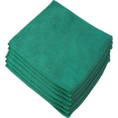 Genuine Joe 39505 Microfiber Kitchen Cleaning Cloths, 16" x 16", Green - 180 / Case