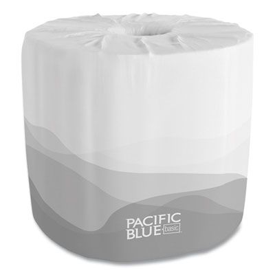 Georgia-Pacific 1458001 Pacific Blue Basic Toilet Paper, 1 Ply, 1210 Sheets / Standard Roll - 80 / Case