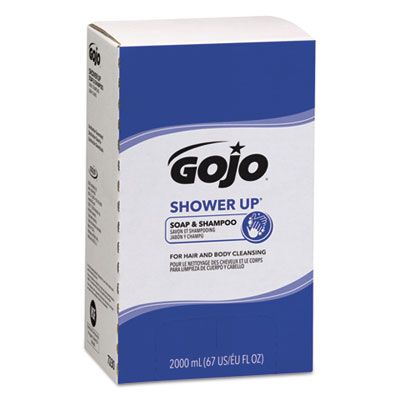 GOJO 7230 Shower Up Soap & Shampoo, Rose Colored, Pleasant Scent, 2000 mL Refill - 4 / Case