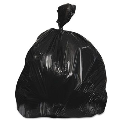 Heritage X7258AK 55 Gallon Repro Trash Can Liners / Garbage Bags, 1.5 Mil, 36" x 58", Black - 100 / Case