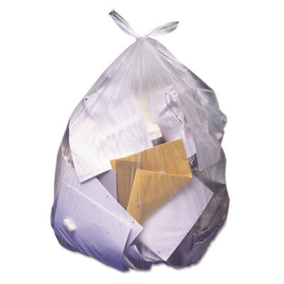 Heritage Z8048MNR03 40-45 Gallon Trash Can Liners / Garbage Bags, 12 Mic, 40" x 48", Natural - 250 / Case