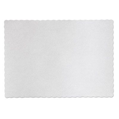 Hoffmaster PM32052 Knurl Embossed Scalloped Edge Placemats, 9-1/2" x 13-1/2", White - 1000 / Case