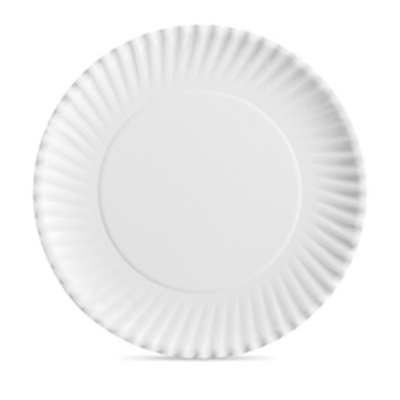 Aspen 30400 9" Spiral Fluted Paper Plates, Uncoated, White - 1000 / Case