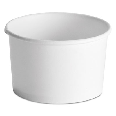 Huhtamaki 71037 Chinet 8-10 oz Squat Paper Hot / Cold Food Containers, White - 1000 / Case