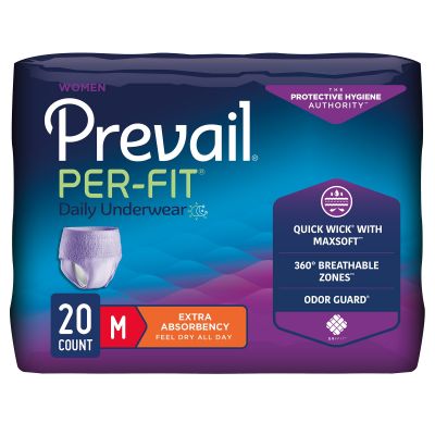 Prevail Per-Fit Pull-Up Underwear for Women, Medium (34-46 in.), Extra - 20 / Case