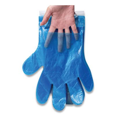 Inteplast R2GOPE8K Reddi-to-Go Poly Gloves on Wicket, One Size, Clear - 8000 / Case