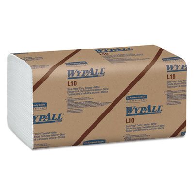 Kimberly-Clark 01770 WypAll L10 Dairy Paper Towels, 1 Ply, Recycled, 9.3" x 10.5", White - 2400 / Case