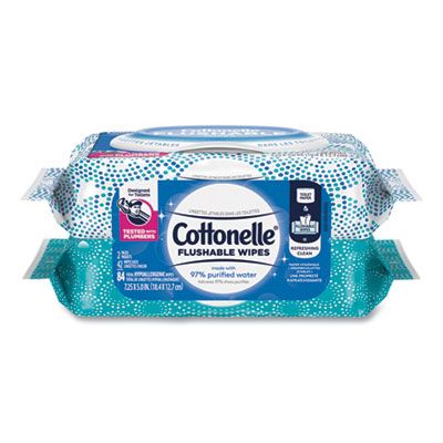 Kimberly-Clark 35970 Cottonelle Fresh Care Flushable Wipes, 84 / Pack, 3.73" x 5.5" - 8 / Case