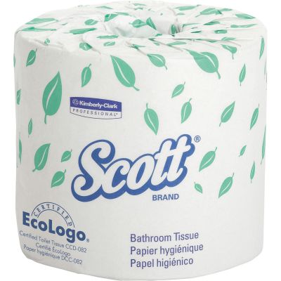 Kimberly-Clark 05102 Scott Essential Toilet Paper, 1 Ply, Recycled, 1210 Sheets / Standard Roll - 80 / Case