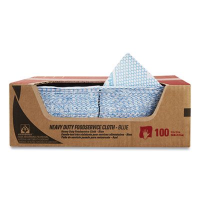 Kimberly-Clark 51633 WypAll Heavy Duty Foodservice Wiper Towels, 12.5" x 23.5", Blue / White - 100 / Case