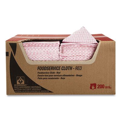 Kimberly-Clark 51639 WypAll Foodservice Wiper Towels, 12.5" x 23.5", Red / White - 200 / Case