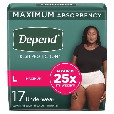 Depend Fresh Protection Pull-Up Underwear for Women, Large (38 to 44 in.), Blush, Maximum - 17 / Case
