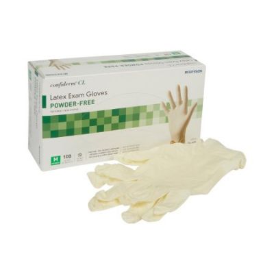 McKesson Confiderm CL Latex Exam Gloves, Powder Free, Medium, Ivory - 1000 / Case