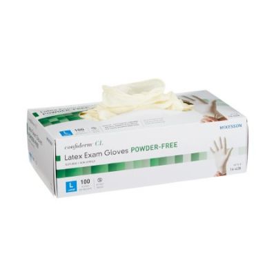 McKesson Confiderm CL Latex Exam Gloves, Powder Free, Large, Ivory - 1000 / Case