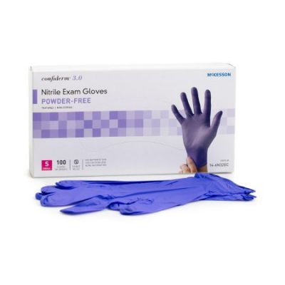 McKesson Confiderm 3.0 Nitrile Exam Gloves, Powder Free, Small - 1000 / Case