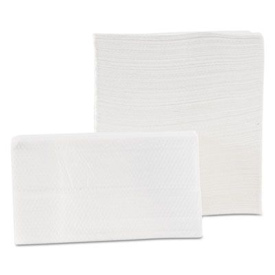 Morcon D20500 Tall Fold Paper Napkins, 1 Ply, 7" x 13.5", White - 10000 / Case