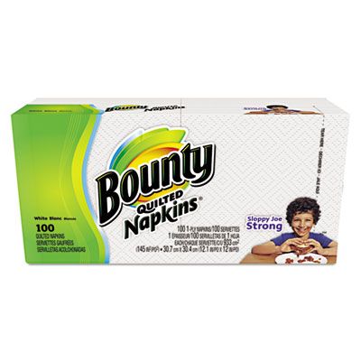 P&G 34884 Bounty Quilted Paper Napkins, 1 Ply, White - 2000 / Case