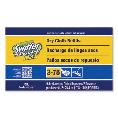 P&G 37109 Swiffer Max/XL Dry Refill Cleaning Cloths, 17-7/8" x 10", White - 96 / Case