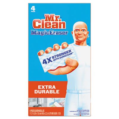 P&G 82038 Mr. Clean Magic Eraser Cleaning Pad, Extra Durable, 4.6" x 2.4", White - 32 / Case