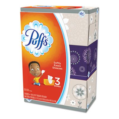 P&G 87615 Puffs Facial Tissue, 2 Ply, 180 Sheets / Pack, White - 8 / Case