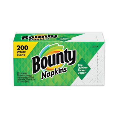 P&G 96595 Bounty Quilted Paper Napkins, 1 Ply, White - 1600 / Case