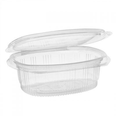 Pactiv 0CA910160000 EarthChoice 16 oz Plastic Hinged Lid Take Out Deli Container, Recycled PET, 4.92" x 5.87" x 2.48", Clear - 200 / Case