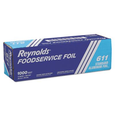 Pactiv 611 Reynolds Foodservice Aluminum Foil Roll, Standard, 12" x 1000', Silver - 1 / Case