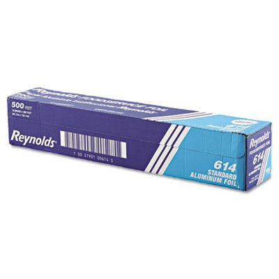 Pactiv 614 Reynolds Aluminum Foil Roll, Standard, 18" x 500', Silver - 1 / Case