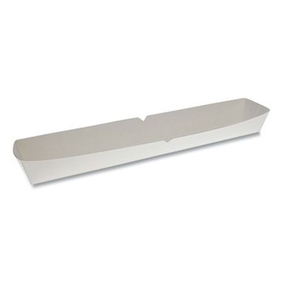Pactiv DDOGPRF Hot Dog Tray with Perforations, Paper, 16 oz, 12.51" x 2.06" x 1.75", White - 500 / Case