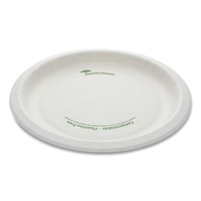 Pactiv PSP09EC EarthChoice Pressware 9" Bagasse Plate, Microwavable, Compostable, White - 450 / Case