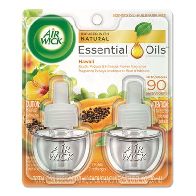 Reckitt Benckiser 85175 Air Wick Scented Oil Refill, 2 / Pack, Hawaii Exotic Papaya & Hibiscus Flower Scent, 0.67 oz - 6 / Case