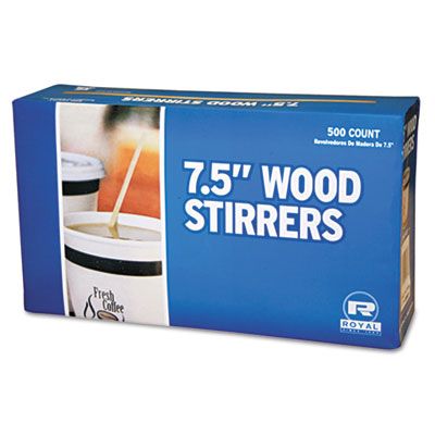 AmerCareRoyal R825 7.5" Wood Coffee Stirrers - 5000 / Case