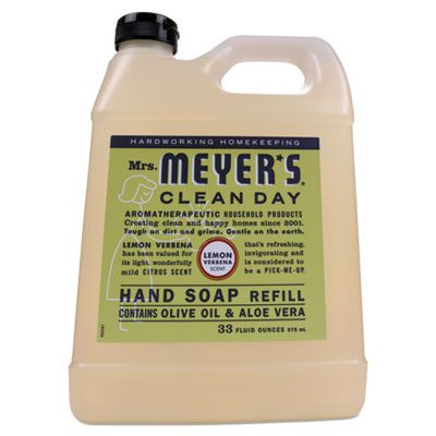 SC Johnson 651327 Mrs. Meyer's Clean Day Liquid Hand Soap Refill, Lemon Scent, 33 oz Bottle - 6 / Case