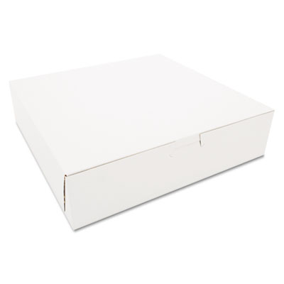 Southern Champion 969 Paper Bakery Boxes, Tuck Top, 10" x 10" x 2.5", White - 250 / Case