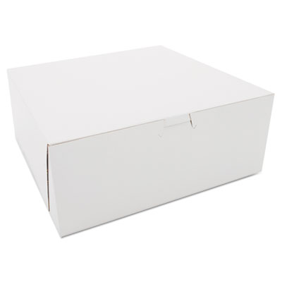 Southern Champion 973 Paper Cake Bakery Boxes, 10" x 10" x 4", White - 100 / Case