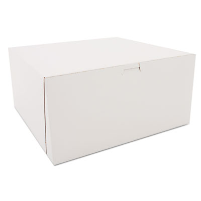 Southern Champion 989 Paper Bakery Cake Boxes, Tuck-Top, 12" x 12" x 6", White - 50 / Case