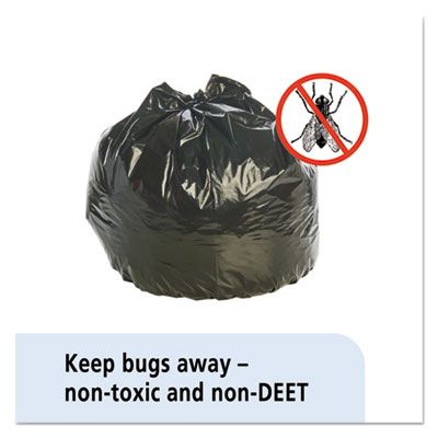 Stout P3345K20 35 Gallon Insect Repellent Trash Can Liners / Garbage Bags, 2 Mil, 33" x 40", Black - 80 / Case