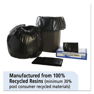 Stout T3340B13 33 Gallon Trash Can Liners / Garbage Bags, Recycled, 1.3 Mil, 33" x 40", Black / Brown - 100 / Case