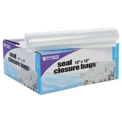 Stout ZF008C Zip-Seal Closure Plastic Bags, 12" x 12", Clear - 500 / Case