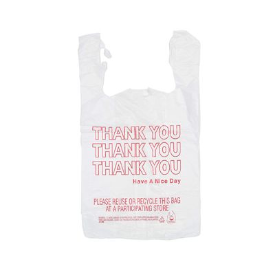 T-Sacks 11-10093 Plastic 1/6 Size Thank You Bags, 11-1/2" x 6-1/2" x 21", White - 1000 / Case